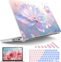 Tuiklol for MacBook Pro 14 Inch Case 2024-2021 Release M4 A3112 A3401 A3185/M3 A2918 A2992/M2 A2779/M1 A2442 Pro/Max,Hard Shell Case with Keyboard Cover & Screen Protector for Touch ID,Winter Flower