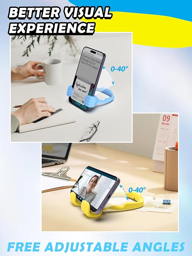 Back to School Supplies Gifts for Girls Boys Cell Phone Holder: Trendy Stuff Teenager Tween Mom Wife Thumbs Up Lazy Cellphone Stand for Desk Funny Idea Who Have Everything Christmas Stocking Stuffers