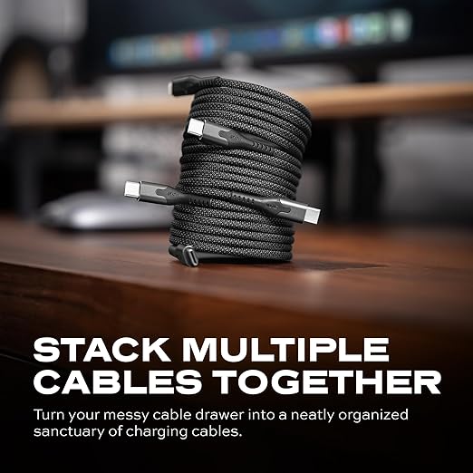 Statik MagStack Pro USB C to USB C Cable, Magnetic Type C Charger Fast Charging Cord, On The Go Magnetic Charging Cable for Car, Compatible w/iPhone 16 Pro Max, 15, Galaxy S21, 100W 3FT/1M, 3-Pack