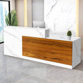 Reception Desk with Counter Modern Checkout Counter with Lockable Drawer Keyboard Tray Receptionist Desk for Office Salon Reception Table M Right 51inch/130cm
