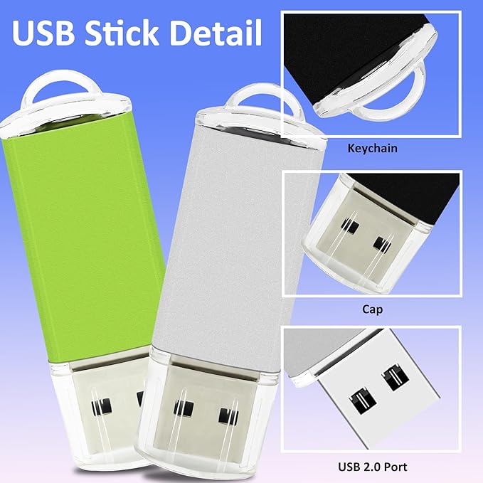 16GB FAT32 USB Flash Drive 20 Pack Nicepicten USB 2.0 Thumb Drives 20Pack Metal Jump Zip Drive Memory Stick Pendrive Memoria USB 16 GB with 20PCS Lanyard Label - Mixcolor 20 X 16GB Flash Drives