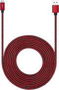 Micro USB Cable 15ft with 3A Fast Charging, Extra Long and Extremely Durable Nylon Braided Charger Cord for Galaxy S7/S6/J8/J7 Note 5,Kindle,LG,PS4,Camera,Xbox One and More (Red)