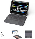 EIP Bluetooth Keyboard Case for iPad Pro 11 inch (M4) 2024, 11" Magnetic Detachable Cover with Trackpad, Patented Stylus Shortcuts, 7-Color Backlit Keys, Slim Protective Smart Case