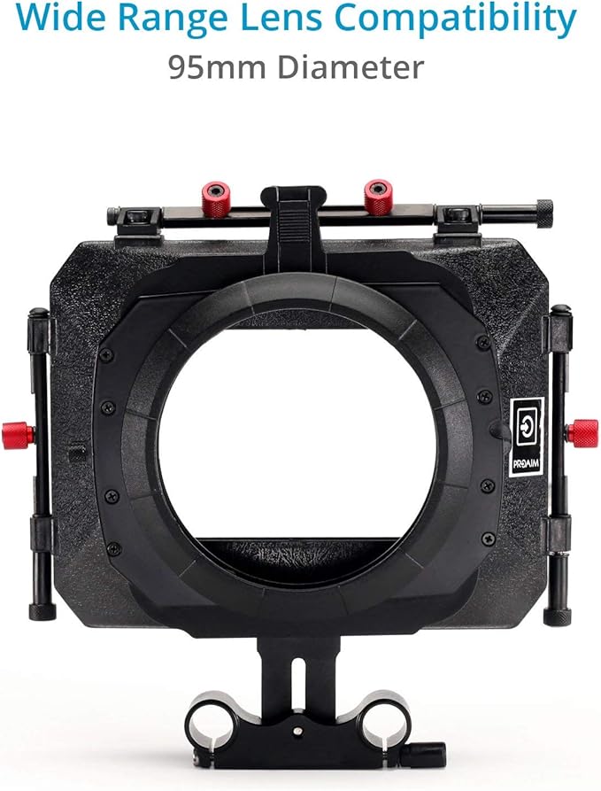 Power DSLR Camera Cage with MB-600 Matte Box Combo Kit. 4x4 Filter Holders, Lenses up to 95mm Diameter, Supports 15mm Rods. for DSLR/DSLM Handheld Camera. (FC-CTH-01)