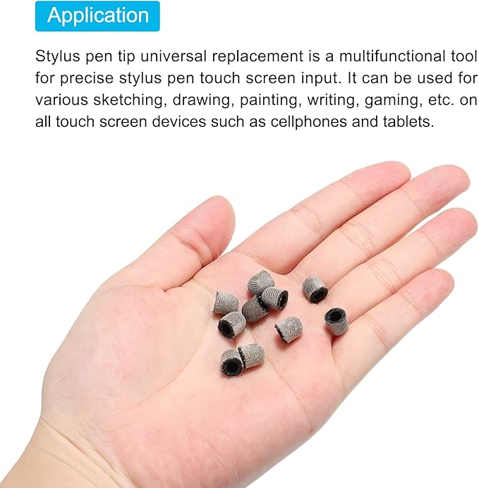 MECCANIXITY 12pcs 6.5mm Stylus Pen Fine Tips Conductive Fiber Capacitive Touch Screen Pens Tip Universal Replacement