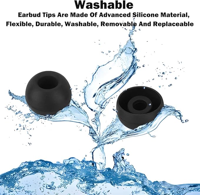 Earbud Tips Replacement - 9 Pairs White Ear Tips Compatible with Powerbeats 2/3, LG, Samsung Earbuds