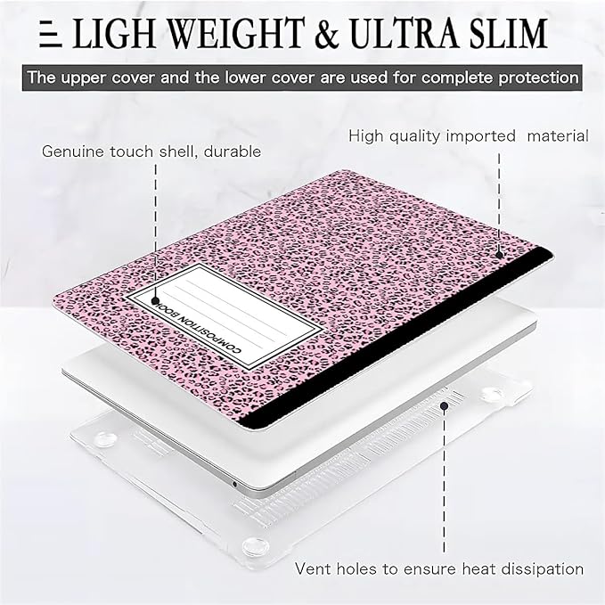 Compatible with MacBook Air 13.3 13.6 Inch Case 2022 2021 2020 2019 Plastic Hard Shell Case Cover,13.6 Air (A2681) M2 2022, Notebook