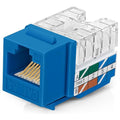 Everest 90° Angled RJ45 Cat6A Keystone Jacks 50-Pack in Blue - Slim Profile Female RJ45 Connectors - Cat 6A Keystone Jack - Compatible with 90° Angled Speed Termination Tool - easyJACK (B094WB91H3)