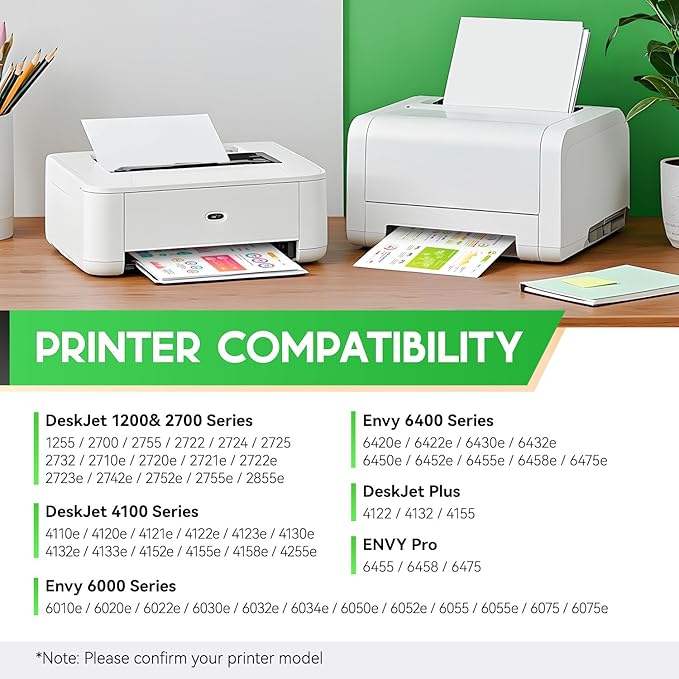 67XL Ink Cartridges Black Tri-Color Combo Pack Replacement for HP Ink 67 67XL Compatible with DeskJet 2855e 2755e 2700 2700e 2800e 4155e 4255e 2734e 4100 2827e 4100e Envy 6055e 6000 6400 6455e Printer