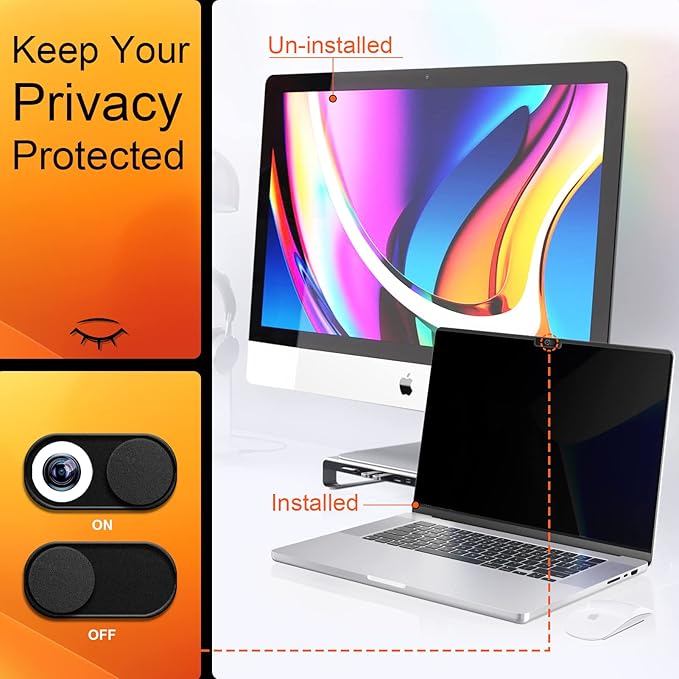 Magnetic Privacy Screen for MacBook Air 13.6 & 13 Inch 2022-2025 (M2, M3, M4), Matte Removable Anti Glare Blue Light Filter