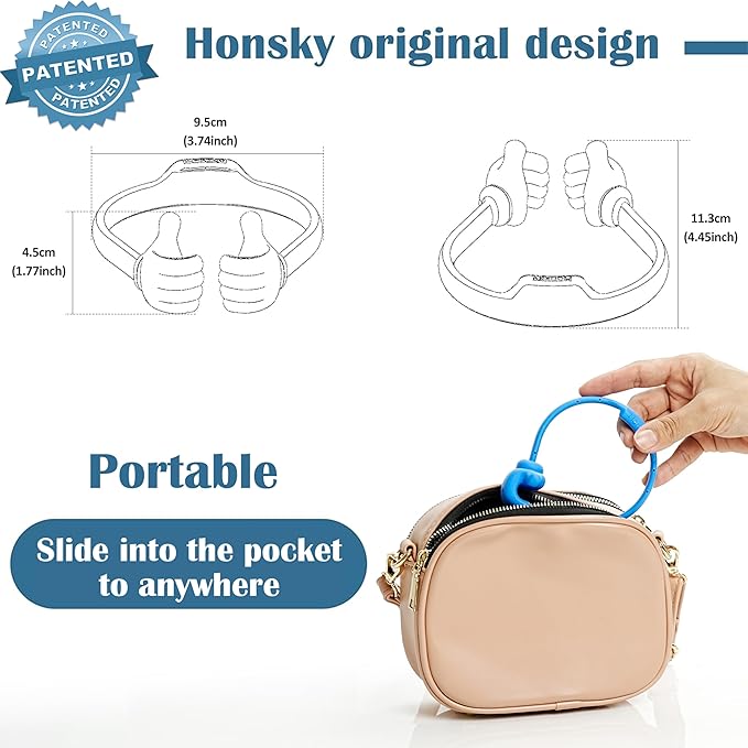 Honsky Thumbs-up Cell Phone Stands, Tablet Display Stands, Cellphone Holder, Mobile Smartphone Mount Cradle for Desk Desktop â€“ Universal Multi-Angle Cute, 2 Packs, Yellow, Blue