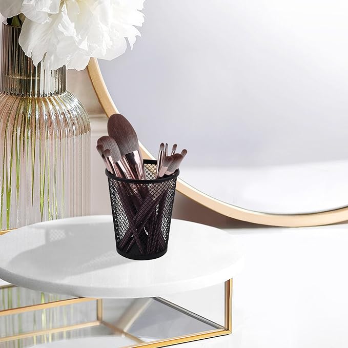 Desk Pencil Pen Holder, Wire Mesh Pen Cup Holder for Desk Organizer and Office Desk Accessories (12 Pack)