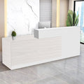 Reception Desk with Counter Modern Checkout Counter with Lockable Drawer Keyboard Tray Receptionist Desk for Office Salon Reception Table R Left 55inch/140cm
