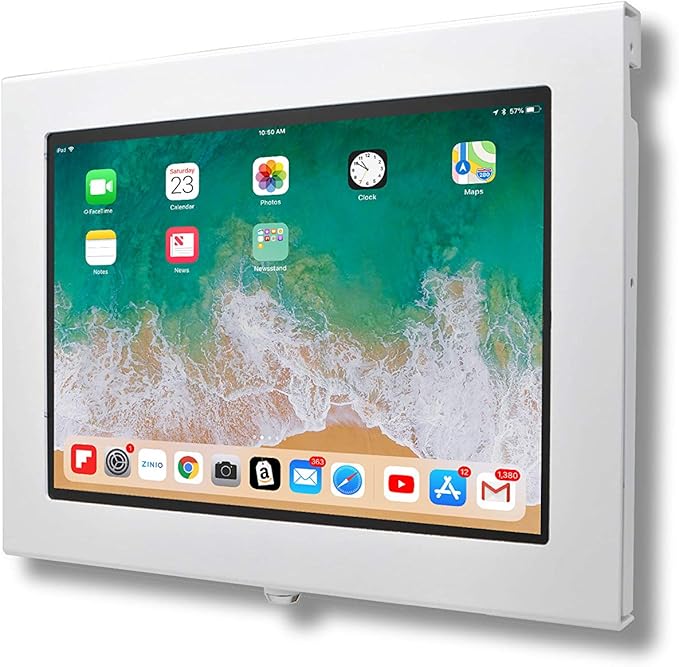 TABcare Locking Security Metal Case for Apple iPad Pro 12.9" 1/2 Home Button & Front Camera Blocked (White, iPad Pro 12.9 1/2)