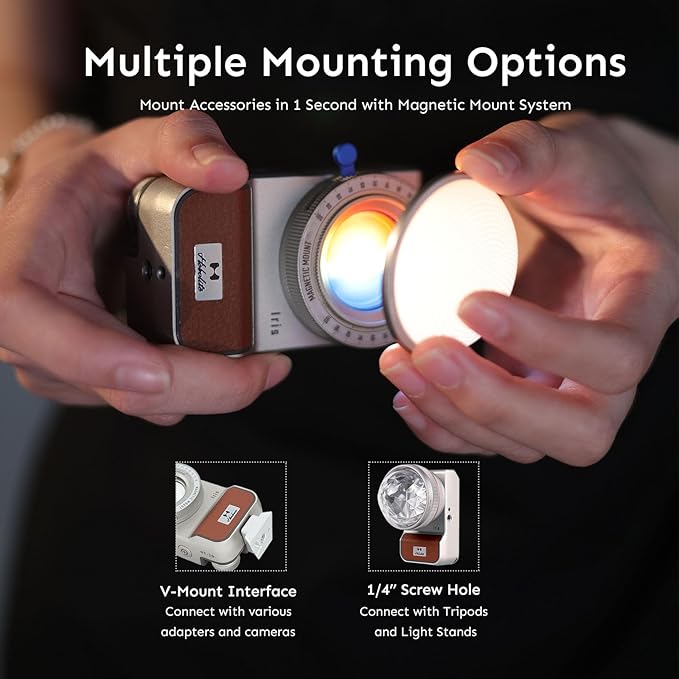 Iris Portable LED Photography Light Standard Kit with LCD Display, App Control, CRI/TLCI 96+, 2700-6500K, Bi-Color Indoor and Outdoor Light for Content Creators, 5W