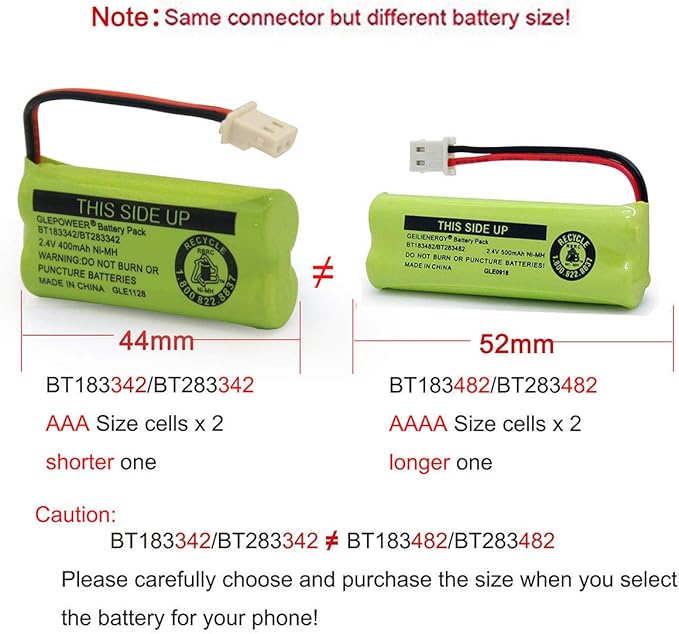 DM221 BT183342/BT283342 2.4V 400mAh Ni-MH Battery Pack, Also Compatible with Cordless Phone Batteries BT166342/BT266342 BT162342/BT262342 CS6709 CS6609 CS6509 CS6409 EL52100 EL50003(4 Pack)