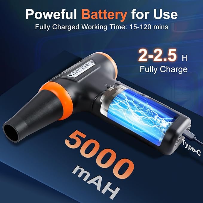 Compressed Air Duster, 220000RPM Canned Air Duster for Computer Cleaning Kit, 3 Speed Compressed Air Can with LED Light, Electric Air Duster for Cleanning Car, PC, Electronics