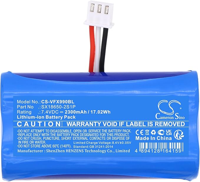 Cameron Sino (2PCS) Replacement for Ver'ifone X970 X990 Battery,fits SX18650-2S1P 2300mAh/7.4V