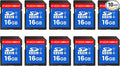 INDMEM SD Card 16GB, 10-Pack UHS-I Class 10 MLC Flash Memory Card, High-Speed Secure Digital Cards for Cameras, DSLR, Action Cams - Reliable Storage