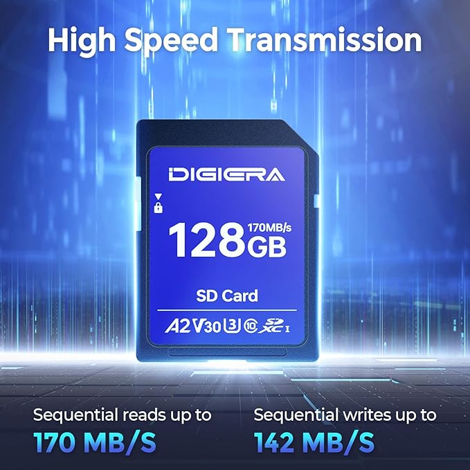 128GB LS100 SDXC UHS-I Memory Card - up to 170MB/s, C10, U3, V30, 4K UHD, SD Card for Computers, Digital Cameras, Home Theatre Devices, Car Navigation Systems (1 Pack)
