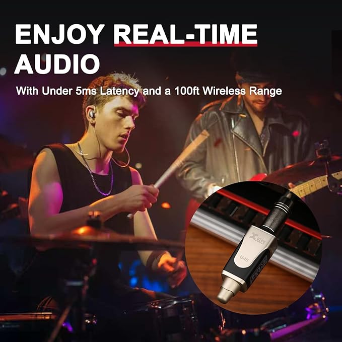 Xvive U45 Wireless in-Ear Monitor System with 5.8GHz Transmitter and Receiver
