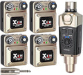 Xvive U45R4 Wireless in Ear Monitor System 5.8ghz IEM System 1 Transmitter and 4 Bodypack Receiver for Studio, Band Rehearsal, Live Performance, Channel Scan Mode