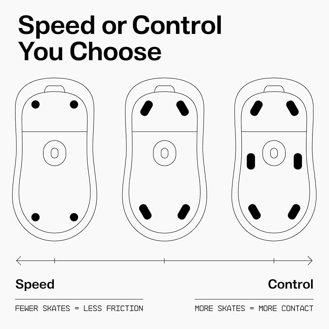 Wallhack PTFE Dot Mouse Skates | Premium Universal Skates for Gaming Mice | Ultra-Smooth Glide on Cloth & Glass Pads | Customize Speed & Control | Fast, Easy to Apply | Black 7mm x 7mm