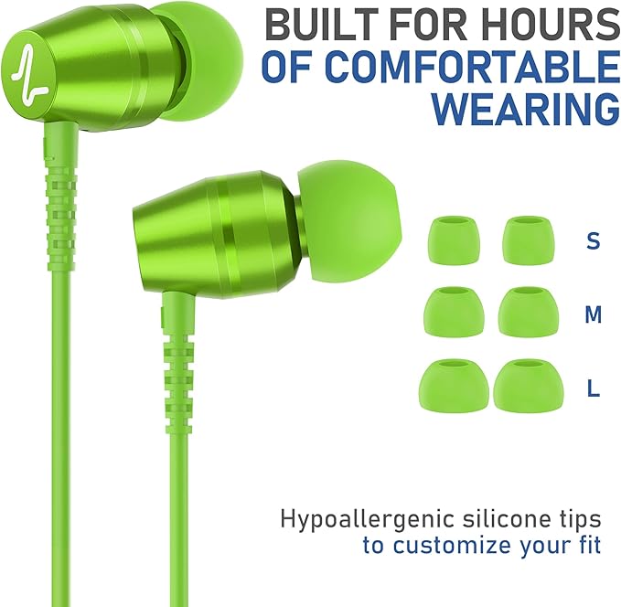 LUDOS OMNITONE USB C Headphones for iPhone 16 15 Pro Max Plus iPad Pro, 5 Years Warranty, USB-C Earbuds for Samsung Galaxy S24 S23 Ultra S22 S21 S20 A55 A54 A53, USB Type C Earphones - Green