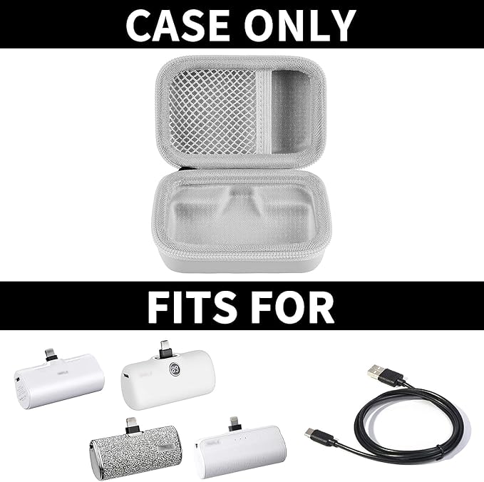 Portable Charger Power Bank Case for Swyop/for Feob/for Charmast/for JEJILL/for LanLuk/for VEGER/for iWALK/for Taegila/for Kuulaa and More Small Charging Battery Pack - Bag Only (White)