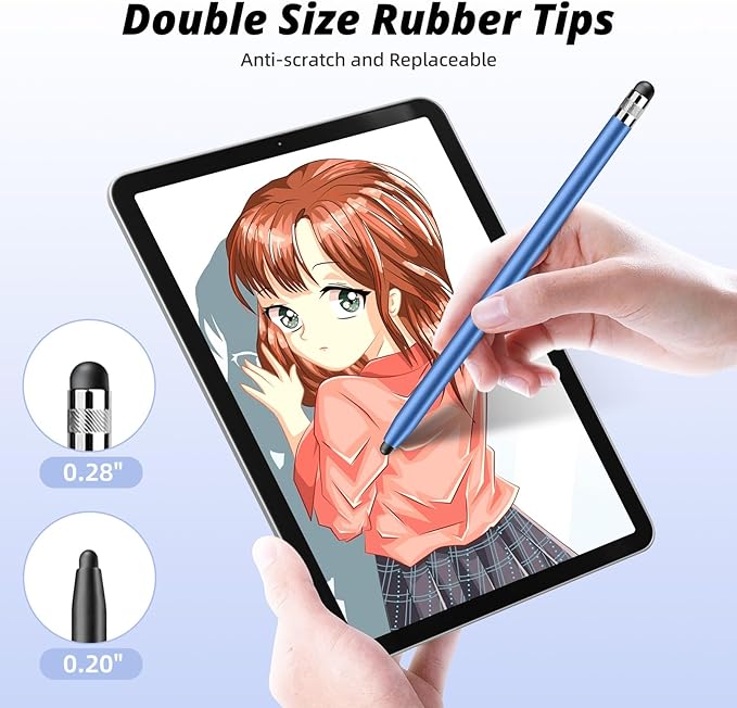 Rubber Tips for Stylus Pens (15 Pair, 0.2'' & 0.28'') Replacement nibs for Touch Screen Pen,Soft,No Scratches,Universal Stylus Ends