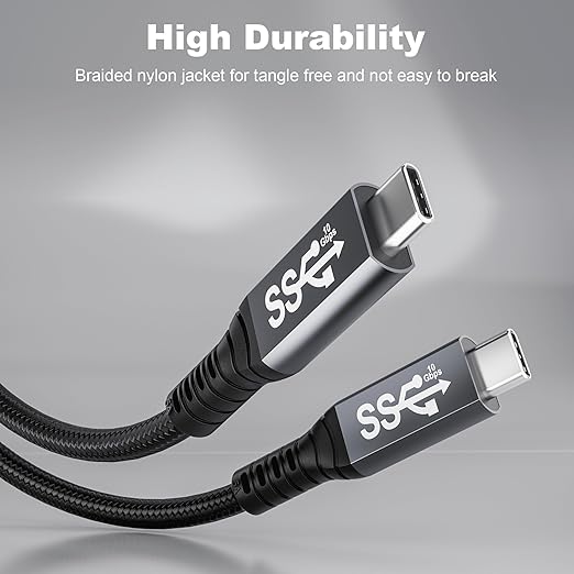 2pack USB c Cable 3.3FT,usbc to usbc 3.1,10gbps Data Transfer USB-c Video 4K Monitor Cable 100W High Speed Fast Charging Cord Compatible with Thunderbolt3