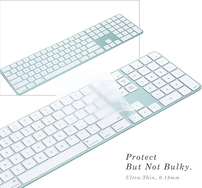 [Not for 2024 Release A3119] Keyboard Cover for iMac Magic Keyboard (Model A2520, Touch ID, with Numeric Key) - Ultra Thin, Protective and Clear Keyboard Cover Protector Skin