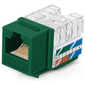 Everest 90° Angled RJ45 Cat6A Keystone Jacks 10-Pack in Green - Slim Profile Female RJ45 Connectors - Cat 6A Keystone Jack - Compatible with 90° Angled Speed Termination Tool - easyJACK (B094WB91H3)