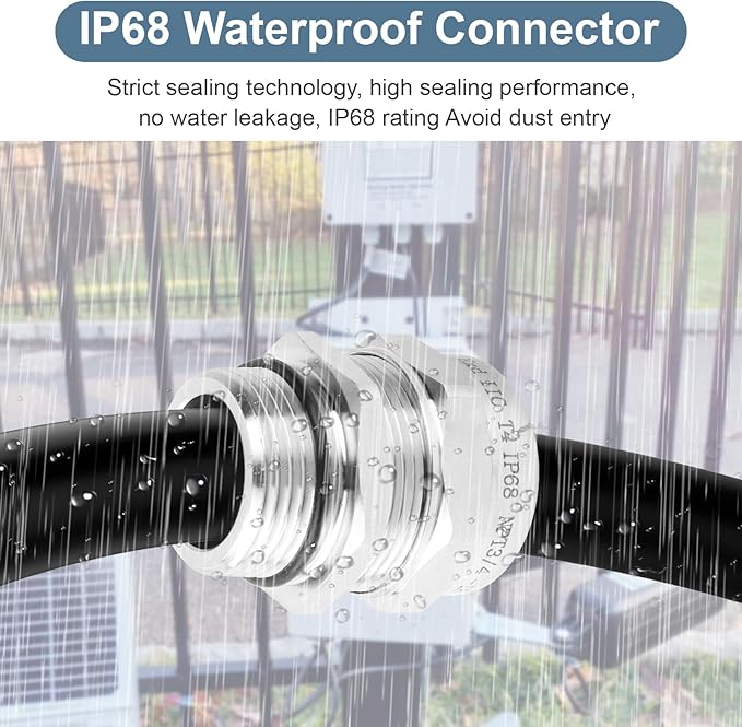 NPT 3/4" Stainless Steel Waterproof Cable Gland IP68 Waterproof Cable Gland Adjustable 13-18mm Cable Gland Protectors - 2 Pcs