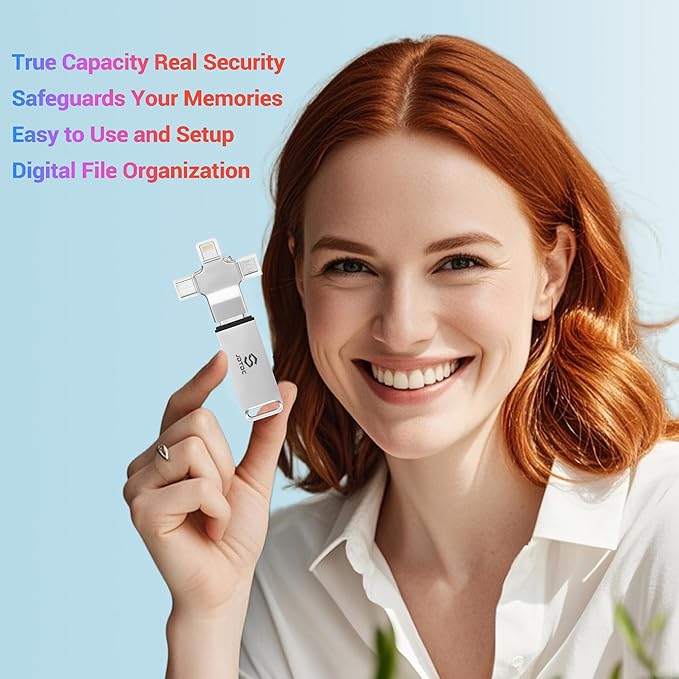 Photo-Stick-Flash-Drive 256GB Auto Photo-Backup-Storage for All Device Secure Photo & Video Backup Memory-Stick-iPhone-Thumb-Drive Picture-Transfer-Device for iPhone-External-Storage Easy-Photo-Saver