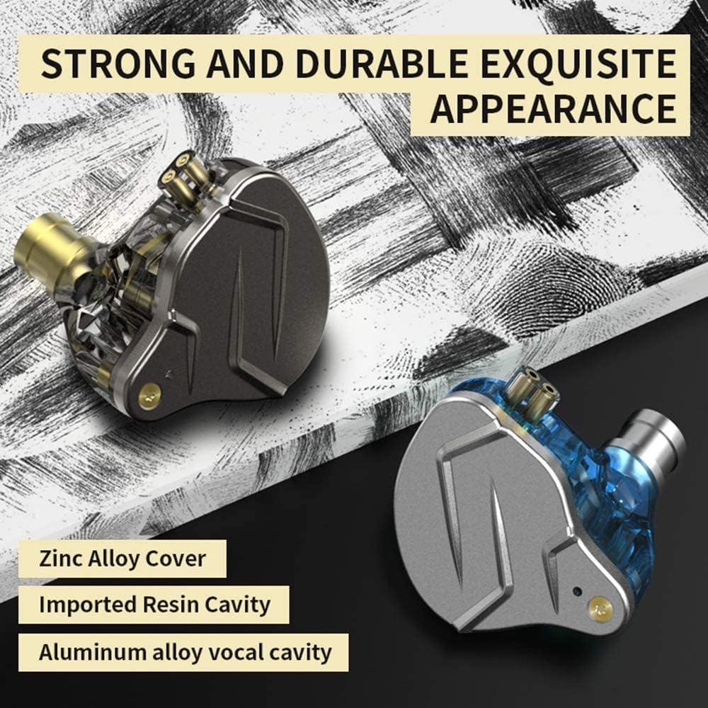 KZ ZSN Pro 1DD+1BA Dual Driver in Ear Earphones Noise-isolating in Ear Monitor with Detachable Cord,Deep Bass Stereo Sound Ergonomic Comfortable Earphones for Audiophile,Musicians(Purle Without Mic)