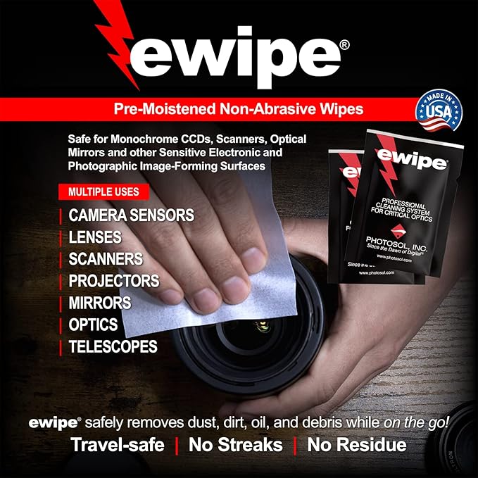 Photographic Solutions Digital Survival Kit - Type-1 (20mm) Sensor Swab, PEC-PAD Photo Wipes, E-Wipe Packet, Eclipse Optic Cleaning Fluid - Camera Cleaning Kit with Travel Bag
