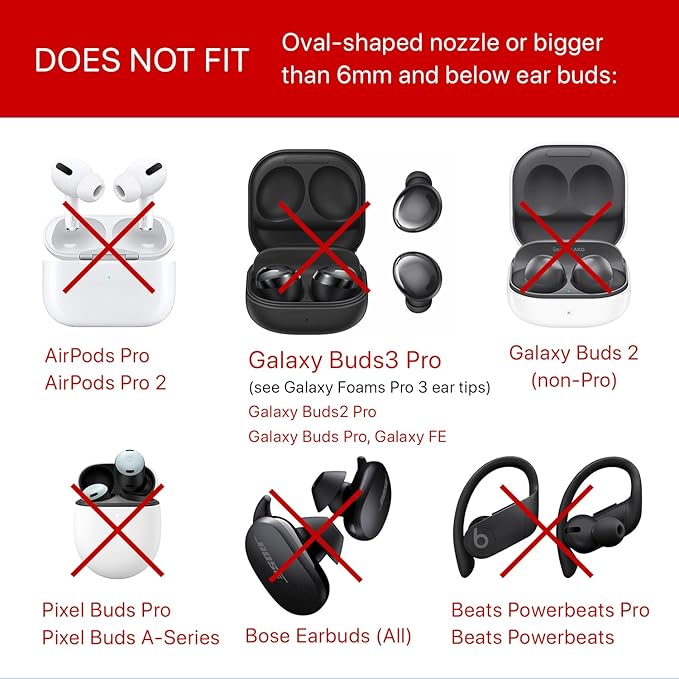 AirFoams Pro Universal Memory Foam Ear Tips with Silicone Shield Patented for Sony WF-1000XM5, WF-1000XM4, Powerbeats Pro 2, Beat Fit Pro, Beats Studio Buds Plus, Beats Flex. Replacement. (SML)