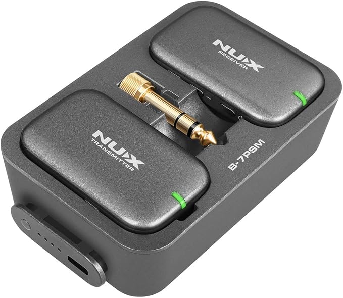 NUX B-7PSM 5.8 GHz Wireless in-Ear Monitor System, Stereo IEM,Charging Case Included, Stereo Audio transmitting, Designed for Live Shows and Band Rehearsals,not Suitable for Personal Silent Practice