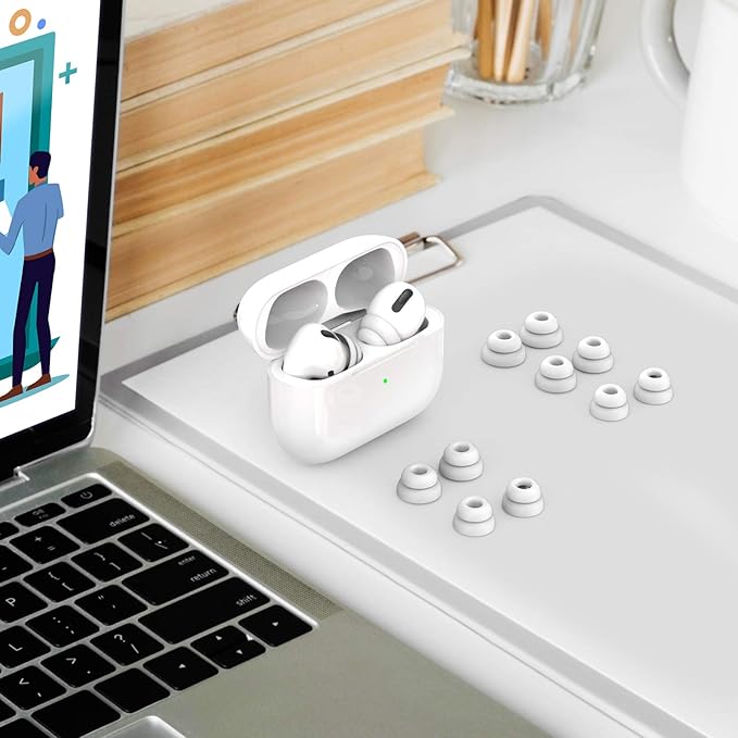 Delidigi for 6 Pairs AirPods Pro 2nd/1st Generation Replacement Ear Tips,Noise Reduction Silicone Earbuds Earplug Accessories Built-in Dust Guard Screen&Fit in The Charging Case S/M/L Size