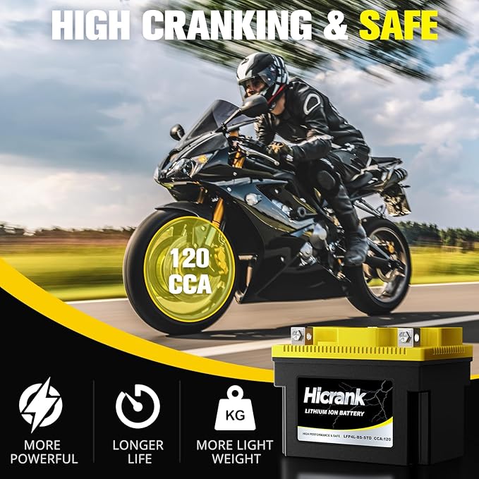 YTX4L-BS STD Standard Lithium Motorcycle Battery - 12.8V 2.8Ah 150CCA LiFePO4 Powersports Battery for ATV, Scooter, Snowmobile, Jet Ski, Honda Grom, Yamaha, Suzuki, CAN-AM, Generator