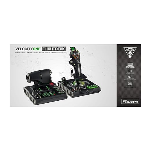 Turtle Beach VelocityOne Flightdeck Universal HOTAS Simulation System Joystick & Throttle for Air & Space Combat Simulation For Windows 10 & 11 PCs – Touch Display & Buttons, 139 Programmable Controls