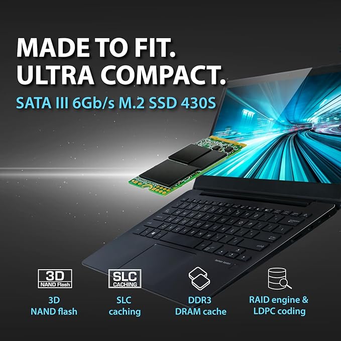 Transcend 512GB M.2 2242 SATA III SSD with Dram Cache, Up to 560MB/s, Compatible w/Ultrabook/Laptop/PC/Desktop, 3D TLC NAND Flash Internal Solid State Drive, LDPC Error Correction, SLC Cache, B+M Key