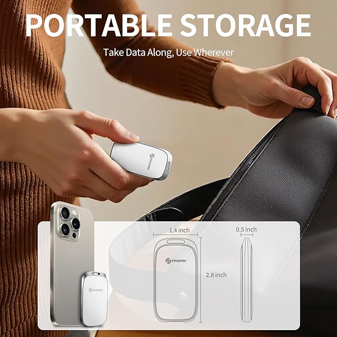 PHIXERO P20 External Portable SSD 2TB,up to 2050Mb/s,External Solid State Drives with 2 in 1 USB C Cable with LED Indicator,USB 3.2 Gen 2 Portable Hard Drive for iPhone 15/16 PRO, Mac, PC & Laptops