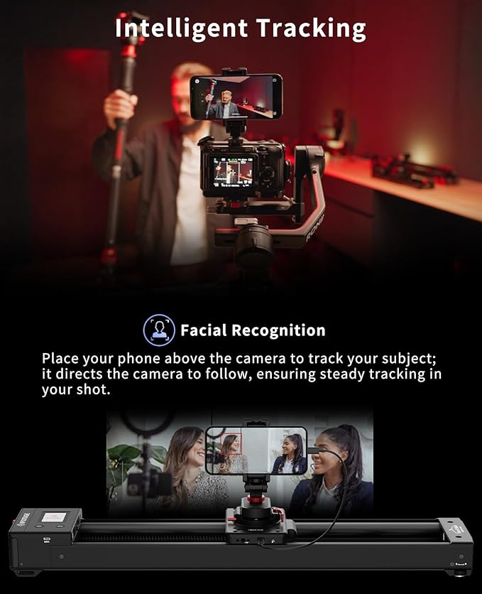IFOOTAGE Shark Slider Nano II-660 (26 inch) Motorized Camera Shark Slider,Mobile APP/IPS Touch Screen Control,360°Panoramic Shooting,Ultra-Silent,Load up to 7.7lbs