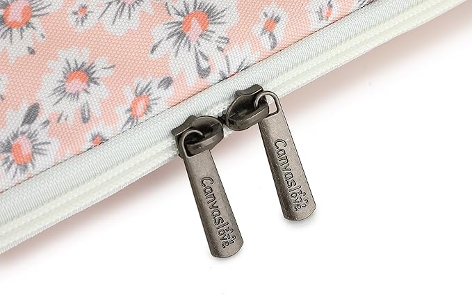 Canvaslove Pink Chrysanthemum Laptop Sleeve Case Bag Cover with Pocket For MacBook Pro 16 and 16 inch HP Lenovo Dell ASUS Acer Notebook Computer