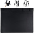 Premium Heat Resistant 932°F Anti Static Mat, HPFIX ESD Mat with Grounding Wire, Grounding Plug, and ESD Wristband, Silicone Soldering Repair Mat for Computer, PC Building, Eelectronics