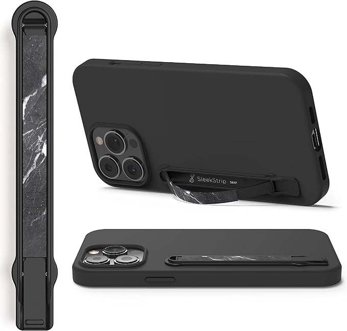 SleekGrip Premium, Swappable Phone Stand & Grip- Ultra Thin Convertible Grip Holder Fits Most iPhone and Android Cases, Phone Strap Compatible with Wireless Chargers and Car Mounts