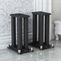 A Pair of Speaker Stands, Bookshelf Speaker Stand Steel Frame Support for Speakers up to 40 kg, Vibration-Absorbing MDF Design, Universal Speaker Stand Improves Sound Quality (30cm/11.8in)