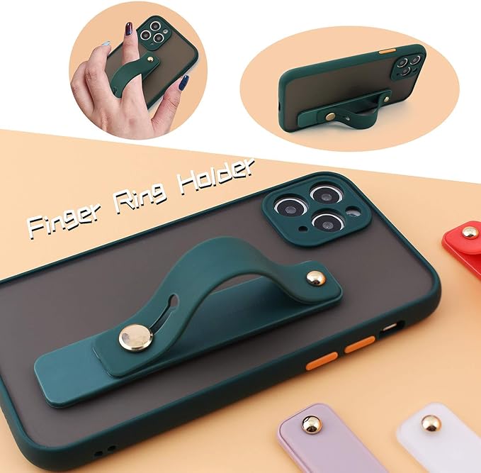 Removable and Reusable Cell Phone Grip Strap, Yetaida Telescopic Finger Kickstand Bracket Universal Silicone Phone Holder Stand and Portable Finger Loop for Most Smartphones Case (Navy)